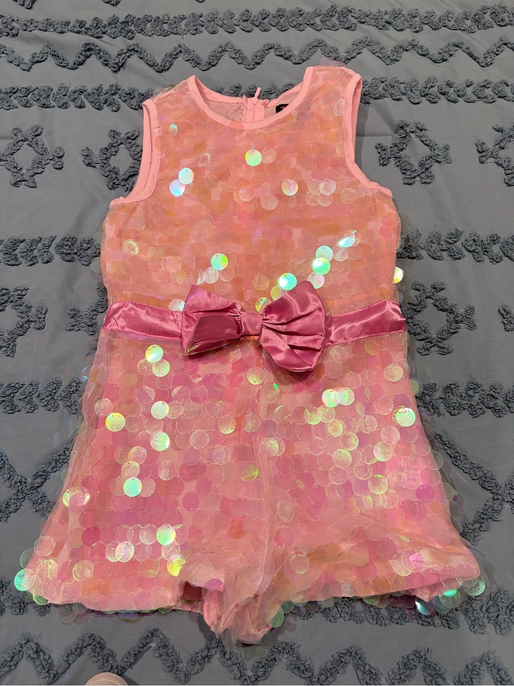 JoJo Siwa’s Closet Pink Sequin Party Dress Girls Size 6/6X Bow Sparkle